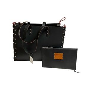 NWT Coachtopia recycled leather tote w/ matching clutch